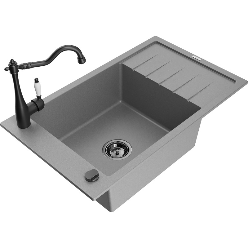 Mexen Elias гранитна мивка с 1 отделение с отцедник и кухненски смесител