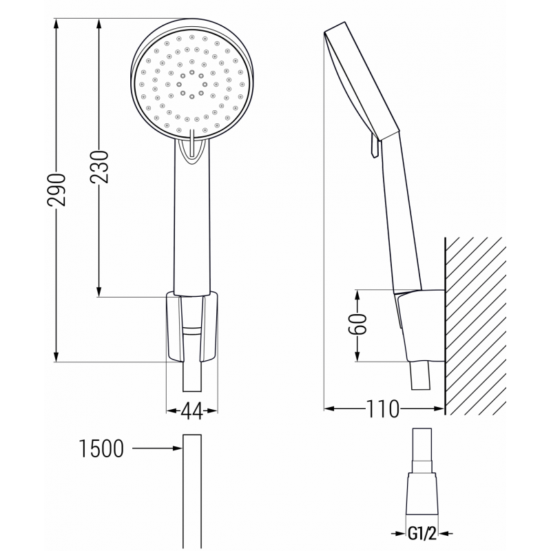 Mexen R-75 точков душ комплект, хром - 785755052-00