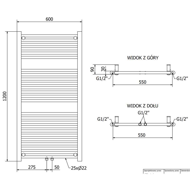 Mexen Mars радиатор за баня 1200 x 600 mm, 617 W, бял - W110-1200-600-00-20