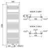 Mexen Mars радиатор за баня 1500 x 500 mm, 626 W, бял - W110-1500-500-00-20