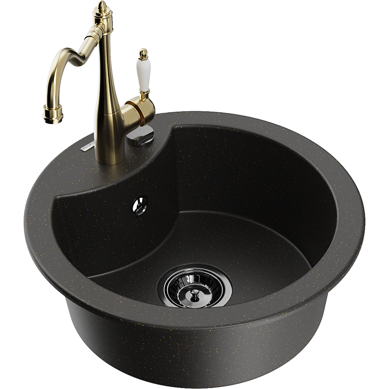 Mexen Diego гранитна мивка с 1 отделение с кухненски смесител Carla,