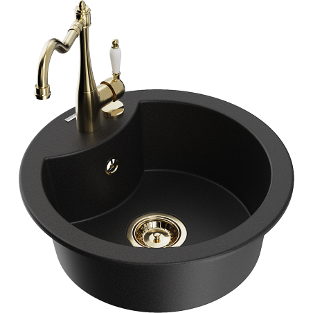 Mexen Diego гранитна кухненска мивка с 1 отделение с кухненски смесител