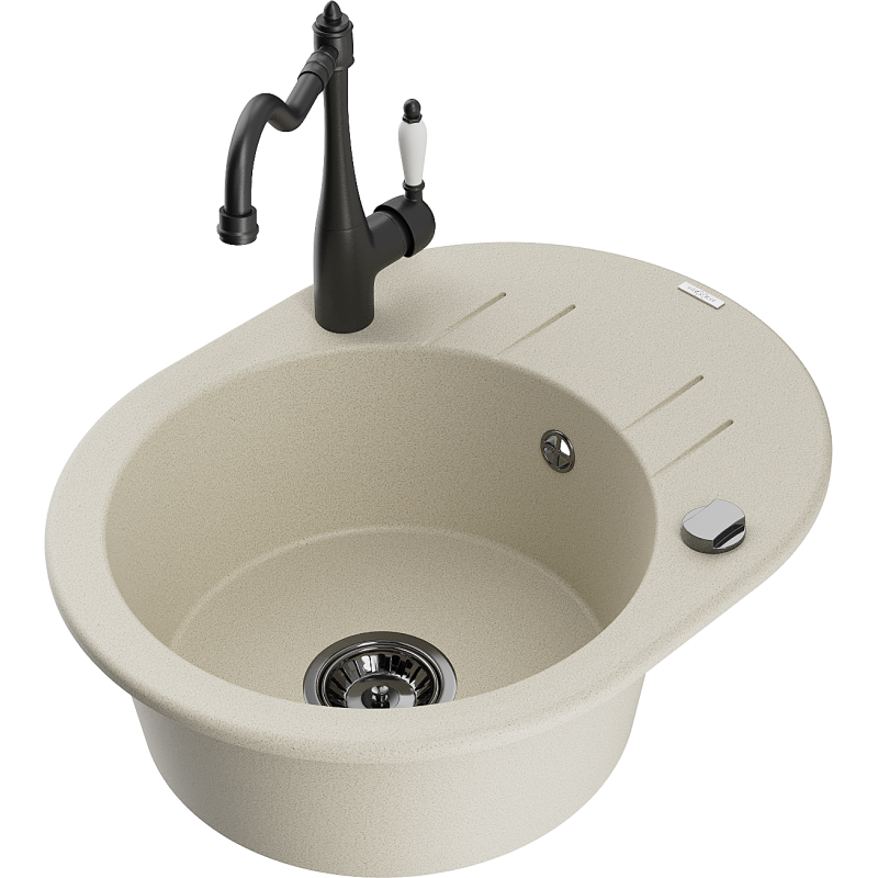 Mexen Kevin гранитна мивка с 1 отделение с отцедник и кухненска батерия