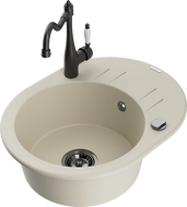 Mexen Kevin гранитна мивка с 1 отделение с отцедник и кухненска батерия