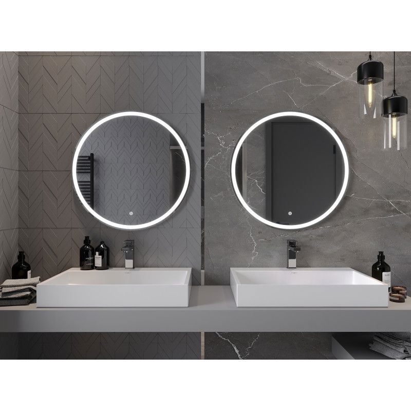 Mexen Gobi осветено кръгло огледало за баня, 70 см, LED 6000K, против замъгляване