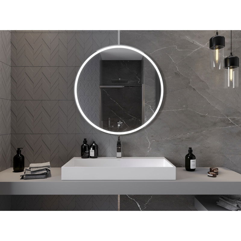 Mexen Gobi огледало за баня с подсветка, кръгло 90 см, LED 6000K, анти-замъгляване - 9801-090-090-611-00