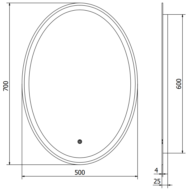 Mexen Elz осветено огледало за баня 50 x 70 см, LED 6000K, антизамъгляване - 9802-050-070-611-00