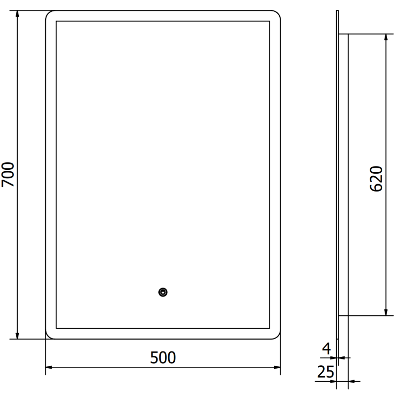 Mexen Navia огледало за баня с подсветка 50 x 70 см, LED 6000K, антипара - 9803-050-070-611-00
