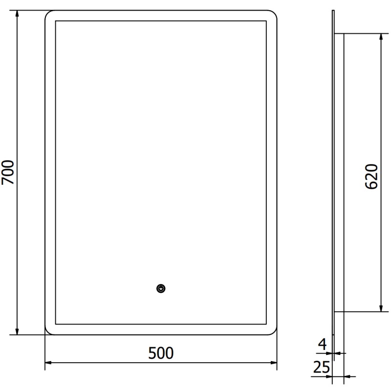 Mexen Navia осветено огледало за баня 50 x 70 см, LED 6000K, анти-мъгла - 9803-050-070-611-00