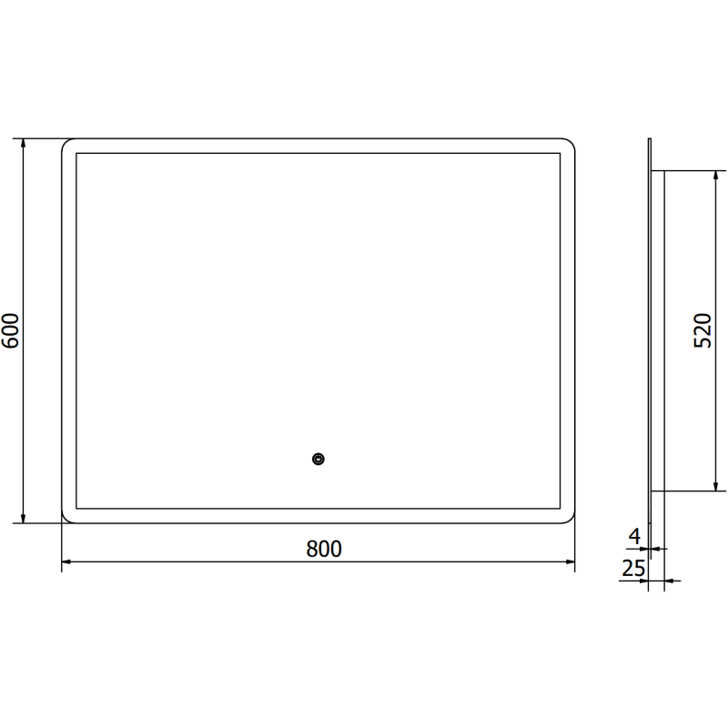 Mexen Navia огледало за баня с подсветка 80 x 60 см, LED 6000K, антиконденз - 9803-080-060-611-00