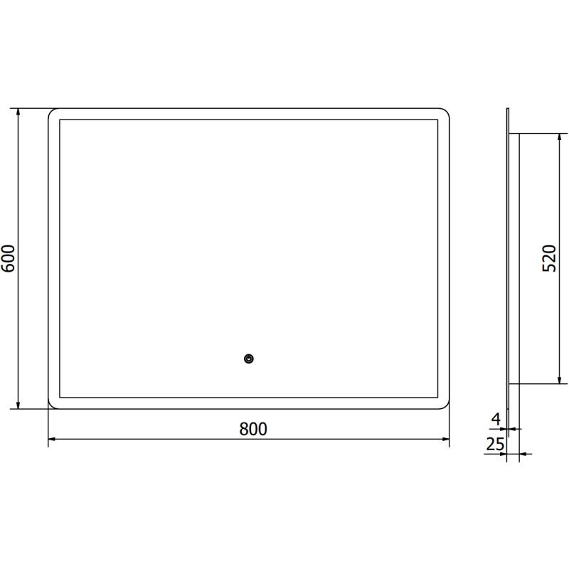 Mexen Navia осветено огледало за баня 80 x 60 см, LED 6000K, анти-пара - 9803-080-060-611-00
