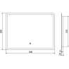 Mexen Navia огледало за баня с подсветка 80 x 60 см, LED 6000K, антиконденз - 9803-080-060-611-00