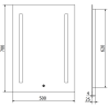 Mexen Remi огледало за баня с подсветка 50 x 70 см, LED 6000K, антипар - 9804-050-070-611-00