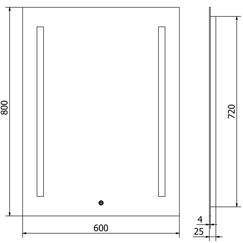 Mexen Remi осветено огледало за баня 60 х 80 см, LED 6000K, анти-пара - 9804-060-080-611-00