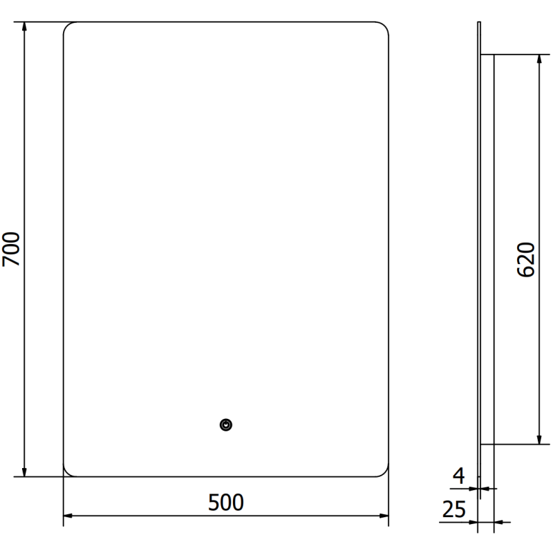 Mexen Sun огледало за баня с подсветка 50 x 70 см, LED 6000K, анти-замъгляване - 9807-050-070-611-00