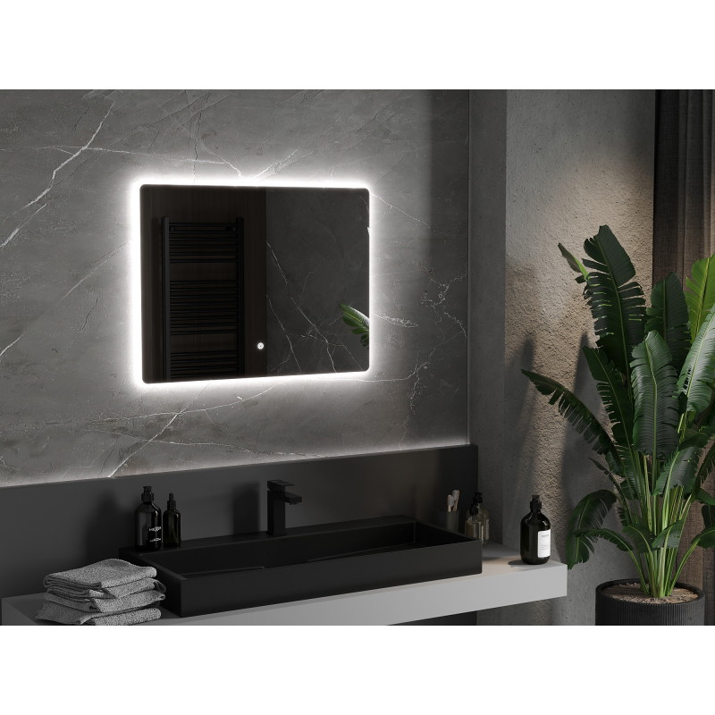 Mexen Sun огледало за баня с подсветка 80 x 60 см, LED 6000K, анти-пара - 9807-080-060-611-00