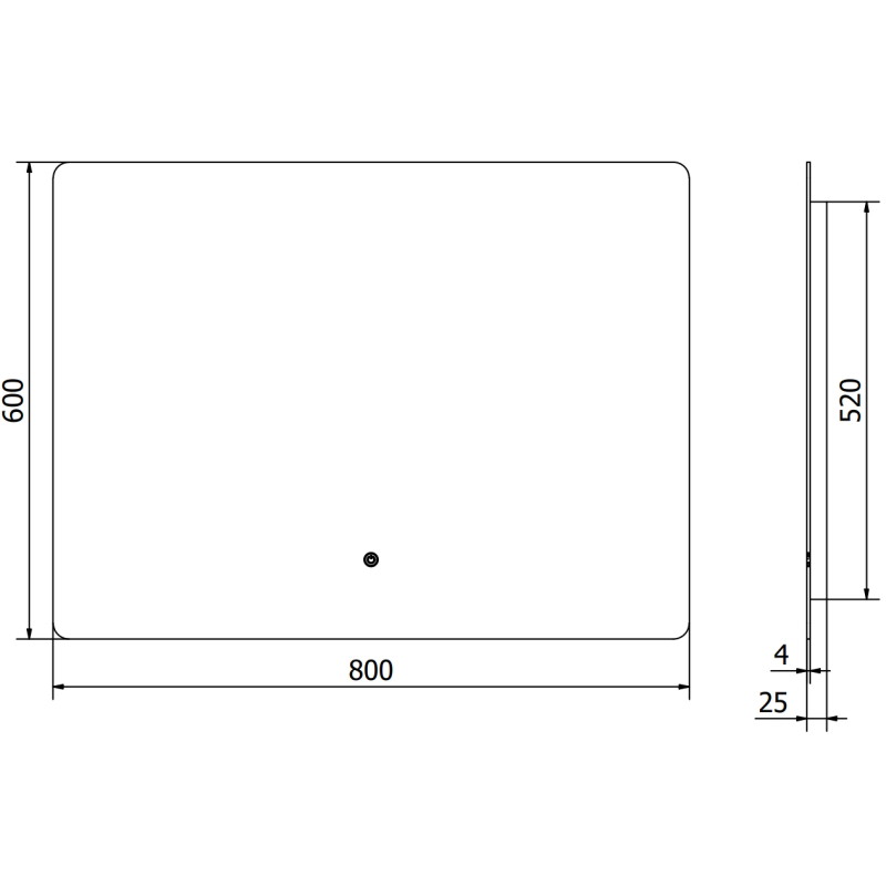 Mexen Sun огледало за баня с подсветка 80 x 60 см, LED 6000K, анти-пара - 9807-080-060-611-00