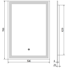 Mexen Taco осветено банско огледало 50 x 70 см, LED 6000K, анти-мъгла - 9805-050-070-611-00