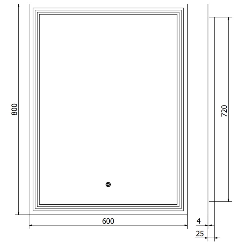 Mexen Taco осветено банско огледало 60 x 80 см, LED 6000K, против мъгла - 9805-060-080-611-00