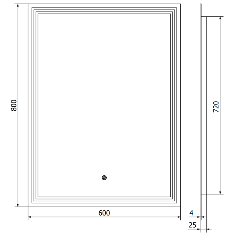 Mexen Taco осветено огледало за баня 60 x 80 см, LED 6000K, анти-пара - 9805-060-080-611-00