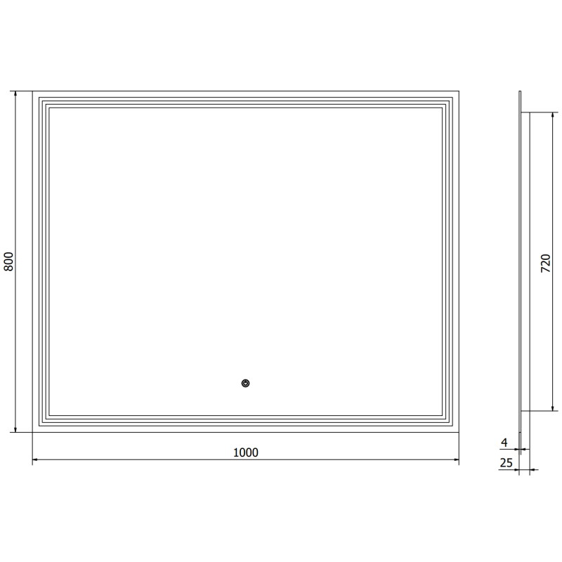 Mexen Taco огледало за баня с подсветка 100 x 80 см, LED 6000K, анти-пара