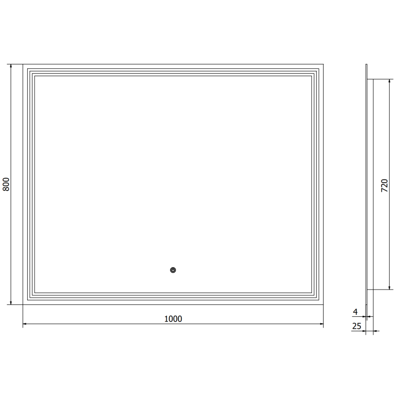 Mexen Taco огледало за баня със задно осветление 100 x 80 см, LED 6000K, анти-мъгла - 9805-100-080-611-00