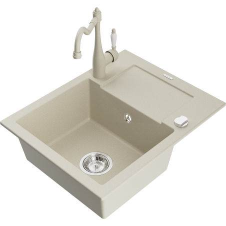 Mexen Enzo гранитна кухненска мивка с 1 камера със сушилник и кухненски