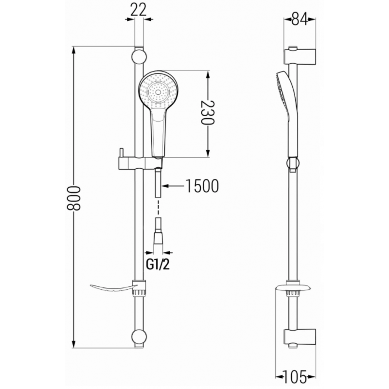 Mexen Sabre DF05 комплект за душ, хром - 72104DF05-00