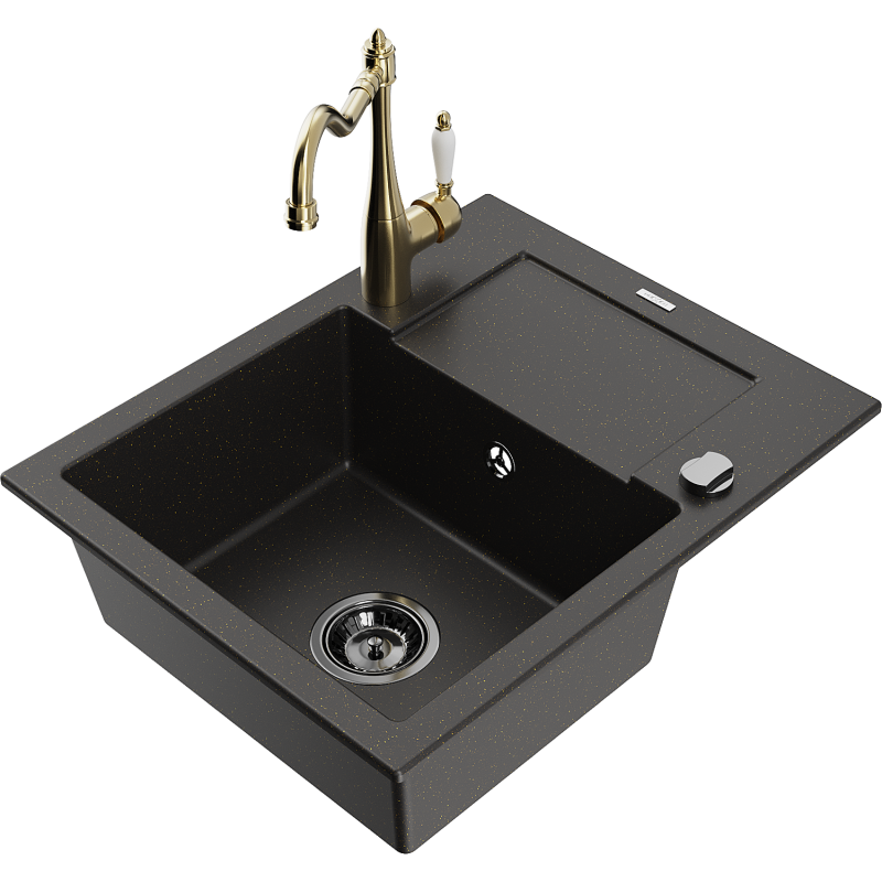 Mexen Enzo гранитна кухненска мивка с 1 отделение с отцедник и кухненски