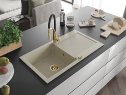 Mexen Leo гранитна кухненска мивка с 1 корито с отцедник и кухненски