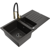Mexen Matias гранитна мивка с 1,5 камери с отцедник и кухненски смесител Aster,