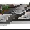 Mexen Mario стоманен умивалник 2-коморов с кухненски кран Aster, бял - 6504-20-73450-70-B