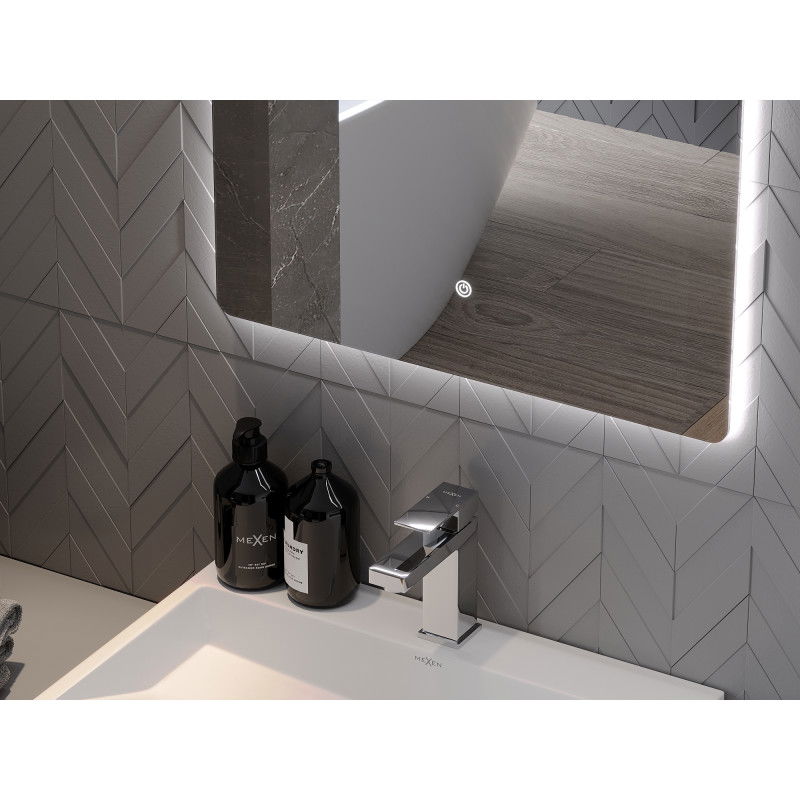 Mexen Sun осветено банско огледало 80 x 60 см, LED 6000K, антипара - 9807-080-060-611-00