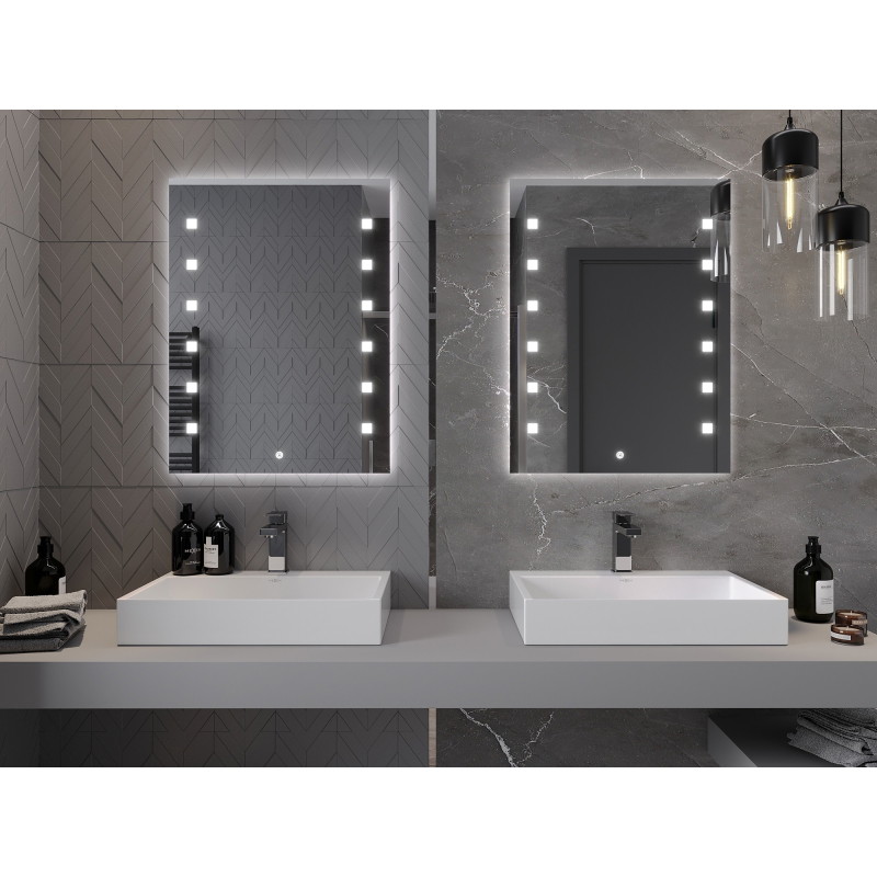Mexen Ner осветено огледало за баня 60 x 80 см, LED 6000K, анти-конденз - 9809-060-080-611-00