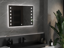 Mexen Ner огледало за баня с LED осветление 80 x 60 см, 6000K, антипара - 9809-080-060-611-00