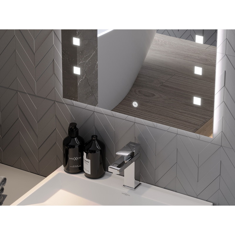 Mexen Ner светещо огледало за баня 80 x 60 cm, LED 6000K, против замъгляване