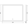 Mexen Zusa огледало за баня с подсветка 100 x 80 см, LED 6000K, антикондензационно