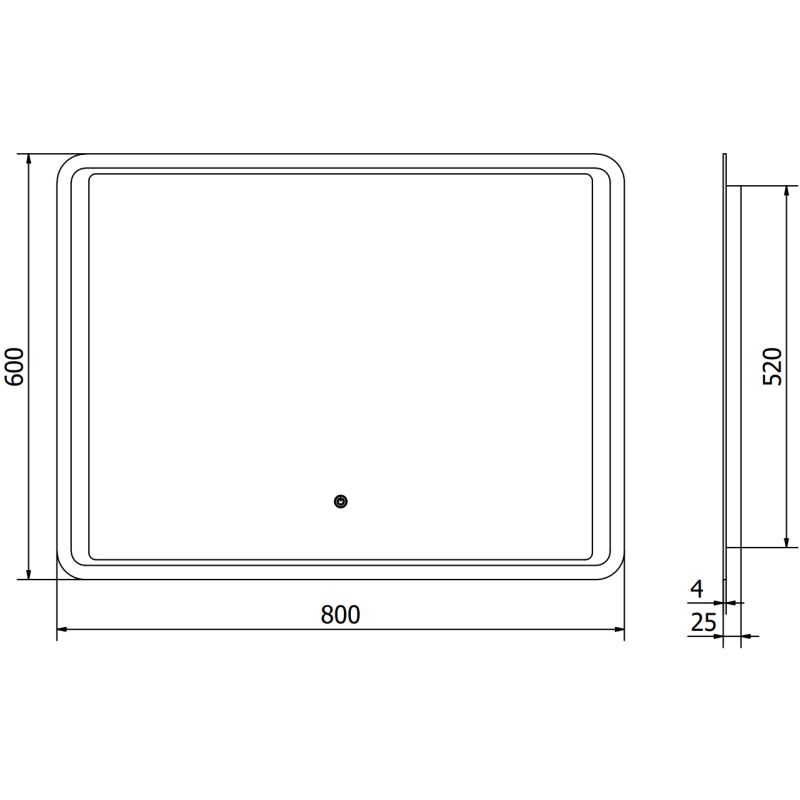 Mexen Zusa осветено огледало за баня 80 x 60 см, LED 6000K, анти-пара - 9808-080-060-611-00