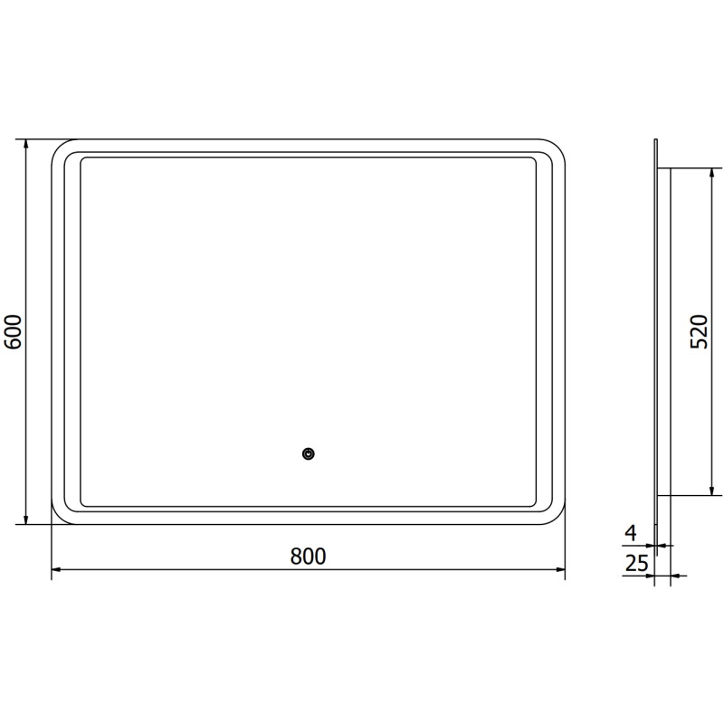 Mexen Zusa подсветено огледало за баня 80 x 60 см, LED 6000K, анти-пара - 9808-080-060-611-00