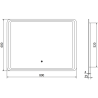 Mexen Zusa огледало за баня с LED осветление 80 x 60 см, 6000K, против замъгляване - 9808-080-060-611-00