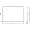 Mexen Zusa осветено огледало за баня 80 x 60 см, LED 6000K, анти-пара - 9808-080-060-611-00