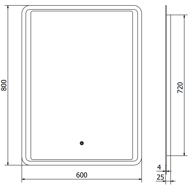 Mexen Zusa огледало за баня с подсветка 60 x 80 см, LED 6000K, против замъгляване - 9808-060-080-611-00