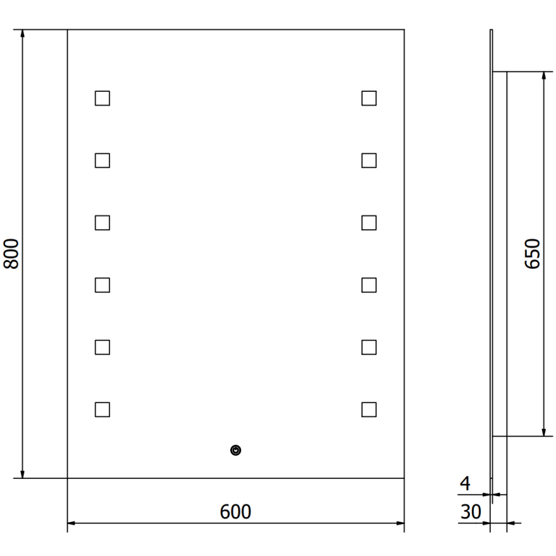 Mexen Ner огледало за баня с подсветка 60 x 80 см, LED 6000K, антиконденз - 9809-060-080-611-00