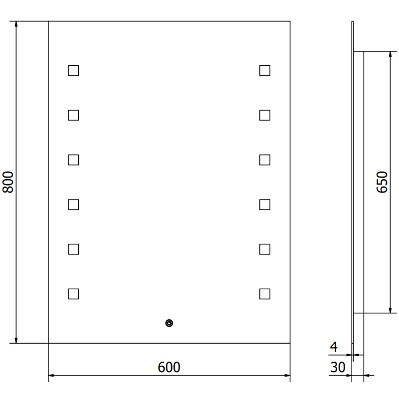 Mexen Ner осветено баняно огледало 60 x 80 см, LED 6000K, анти-пара - 9809-060-080-611-00