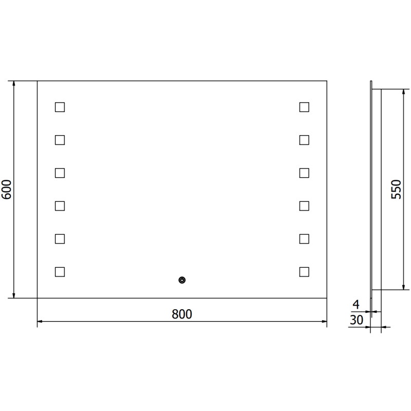 Mexen Ner осветено огледало за баня 80 x 60 см, LED 6000K, против мъгла - 9809-080-060-611-00