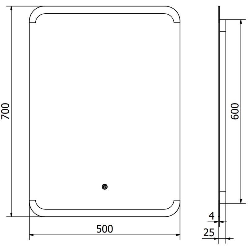 Mexen Nida осветено огледало за баня 50 x 70 см, LED 6000K, анти-мъгла - 9806-050-070-611-00