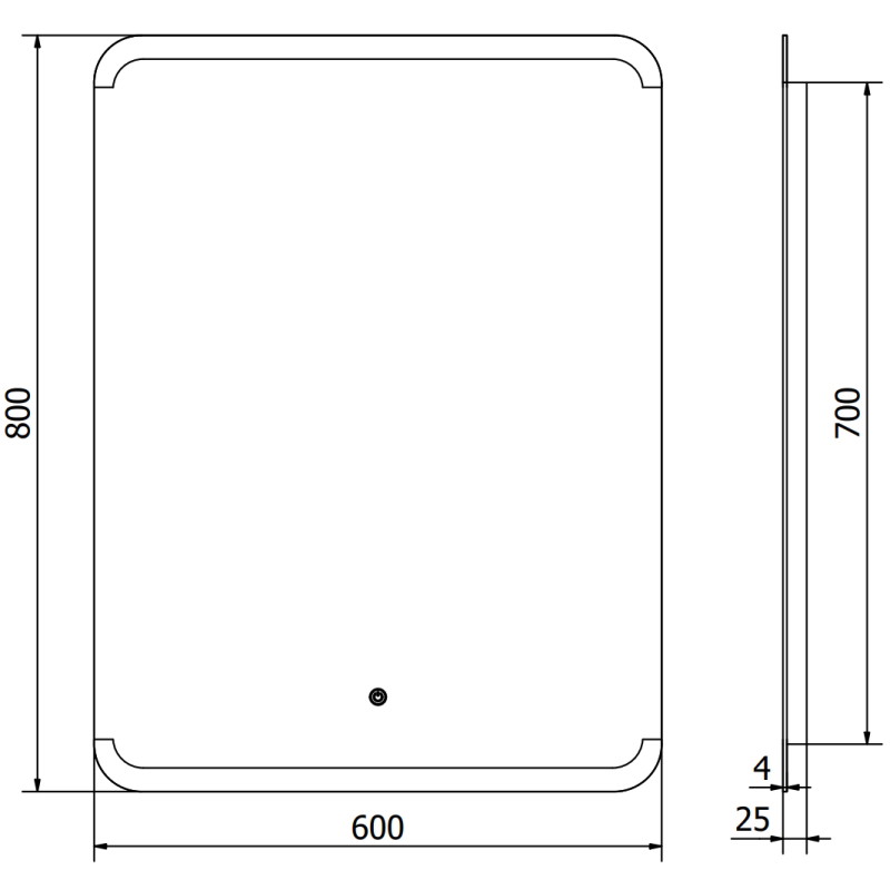 Mexen Nida осветено банско огледало 60 x 80 см, LED 6000K, против пара - 9806-060-080-611-00