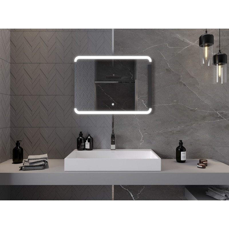 Mexen Nida осветено огледало за баня 80 x 60 см, LED 6000K, анти-пара - 9806-080-060-611-00