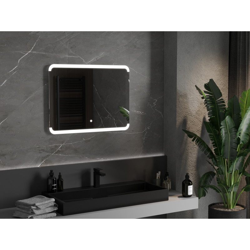 Mexen Nida осветено огледало за баня 80 x 60 см, LED 6000K, анти-пара - 9806-080-060-611-00