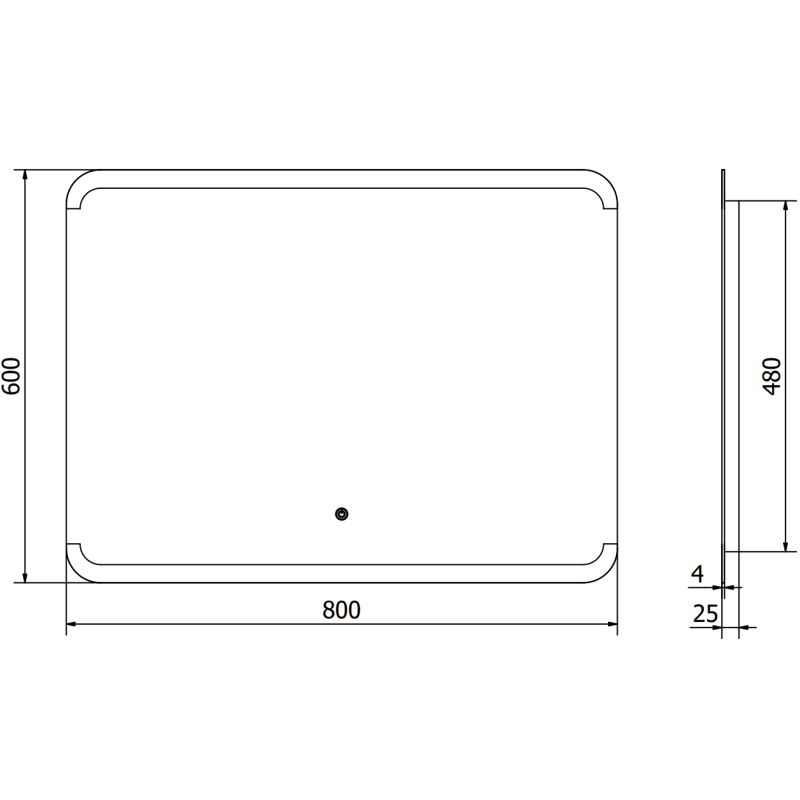 Mexen Nida огледало за баня с LED осветление 80 x 60 cm, LED 6000K, антизамъгляване - 9806-080-060-611-00